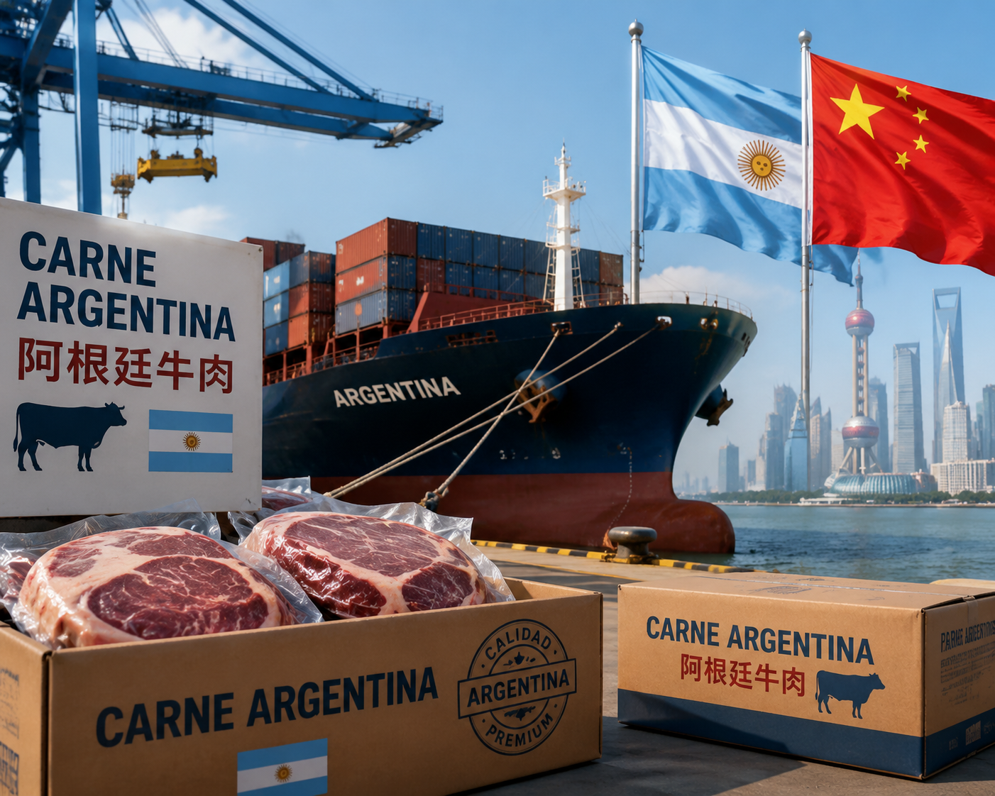 Meat processing facility with export-grade beef cuts for the Chinese market