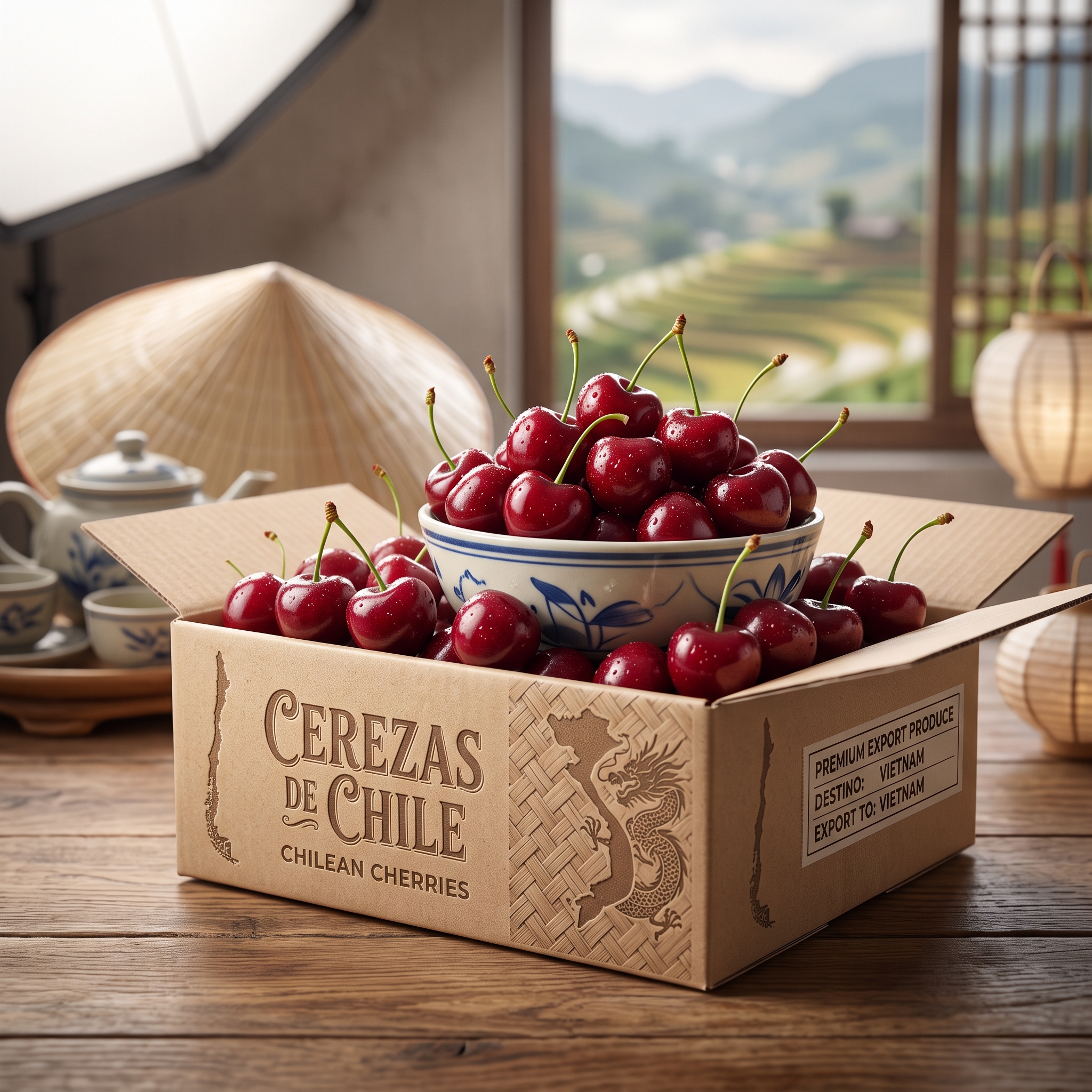 Fresh Chilean cherries for Vietnam