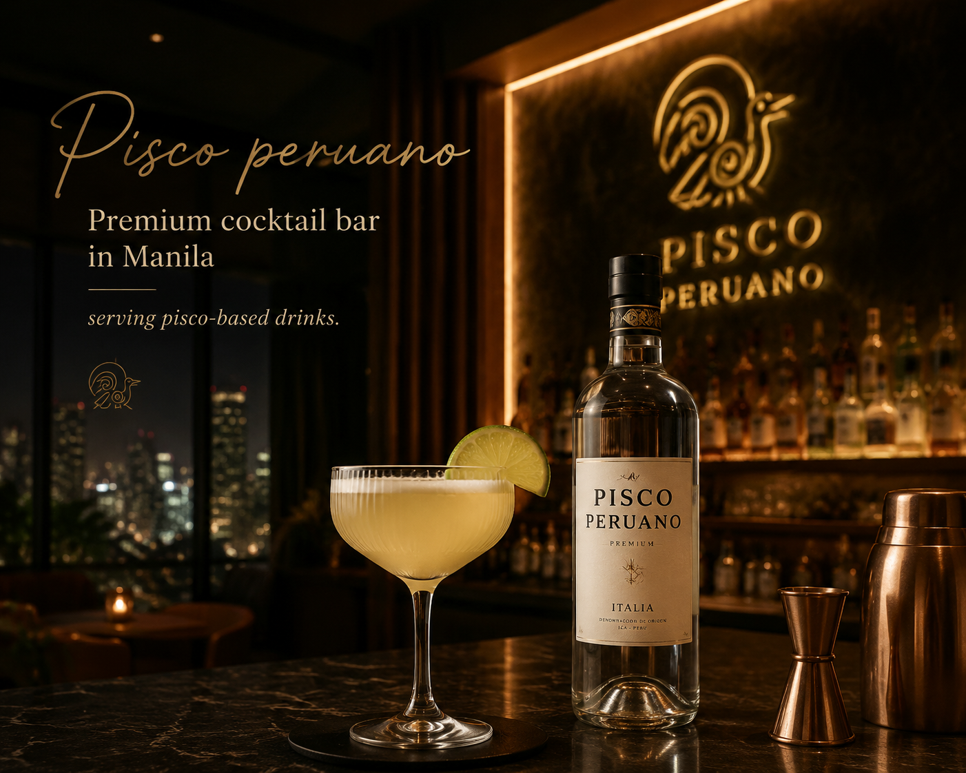 Premium cocktail bar in Manila serving pisco-based drinks